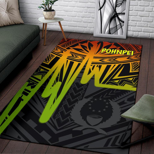 Pohnpei Area Rug - Pohnpei Seal In Heartbeat Patterns Style (Reggae)