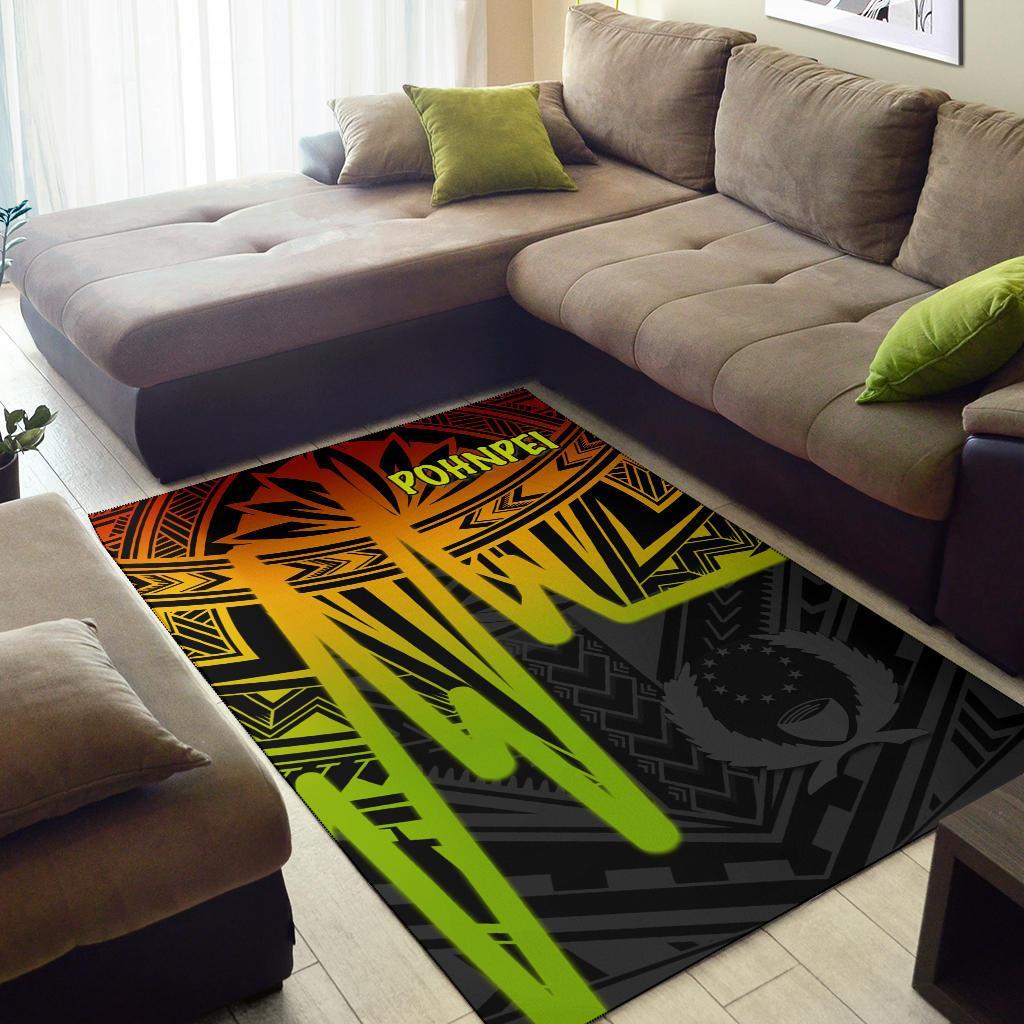 Pohnpei Area Rug - Pohnpei Seal In Heartbeat Patterns Style (Reggae)