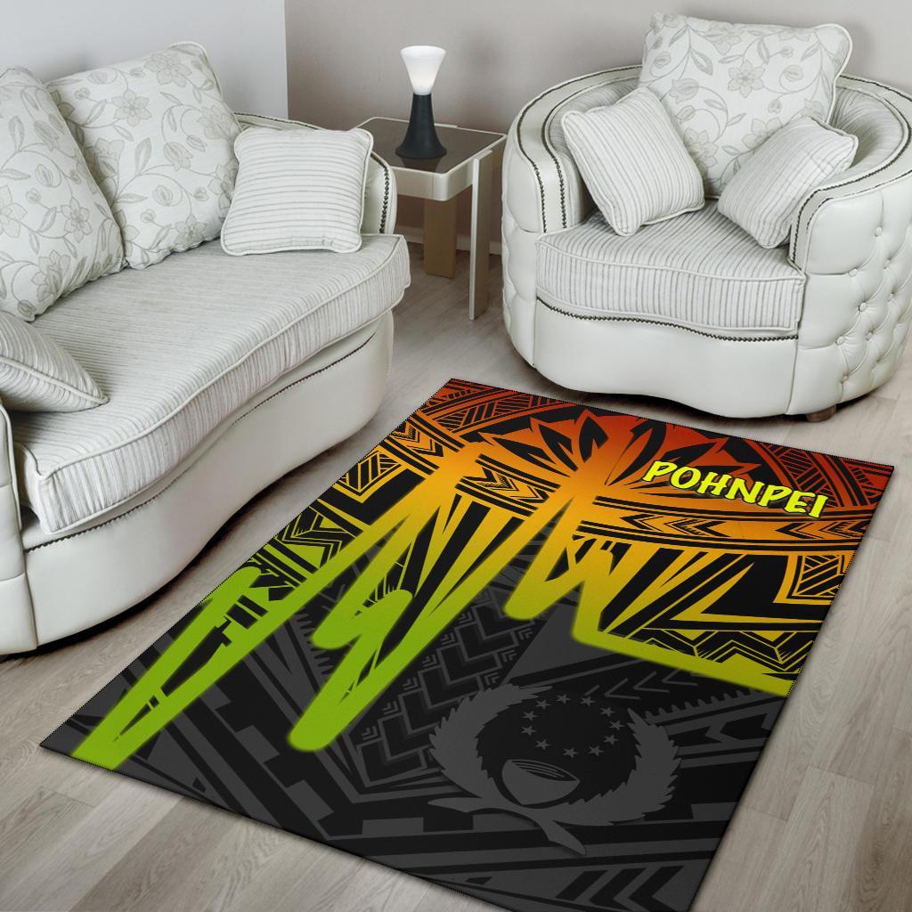 Pohnpei Area Rug - Pohnpei Seal In Heartbeat Patterns Style (Reggae)