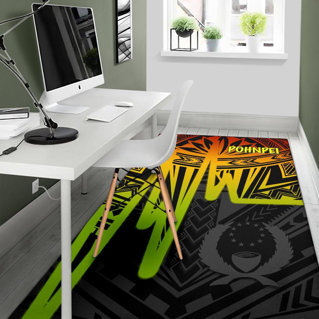 Pohnpei Area Rug - Pohnpei Seal In Heartbeat Patterns Style (Reggae)