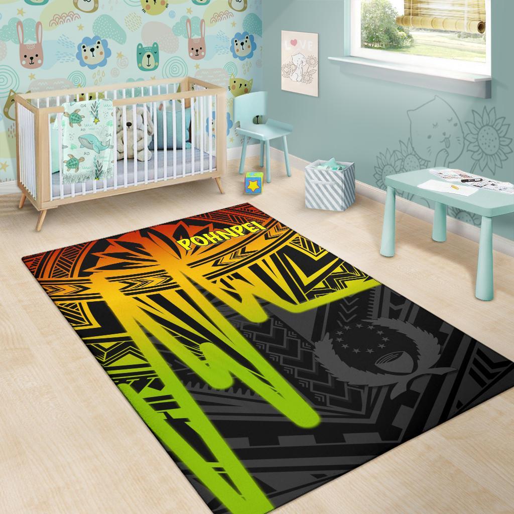 Pohnpei Area Rug - Pohnpei Seal In Heartbeat Patterns Style (Reggae)