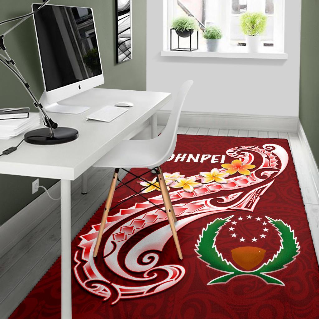 Pohnpei Area Rug - Pohnpei Seal Polynesian Patterns Plumeria