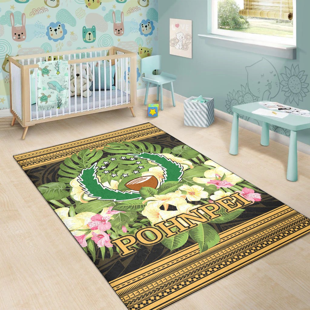 Pohnpei Area Rug - Polynesian Gold Patterns Collection