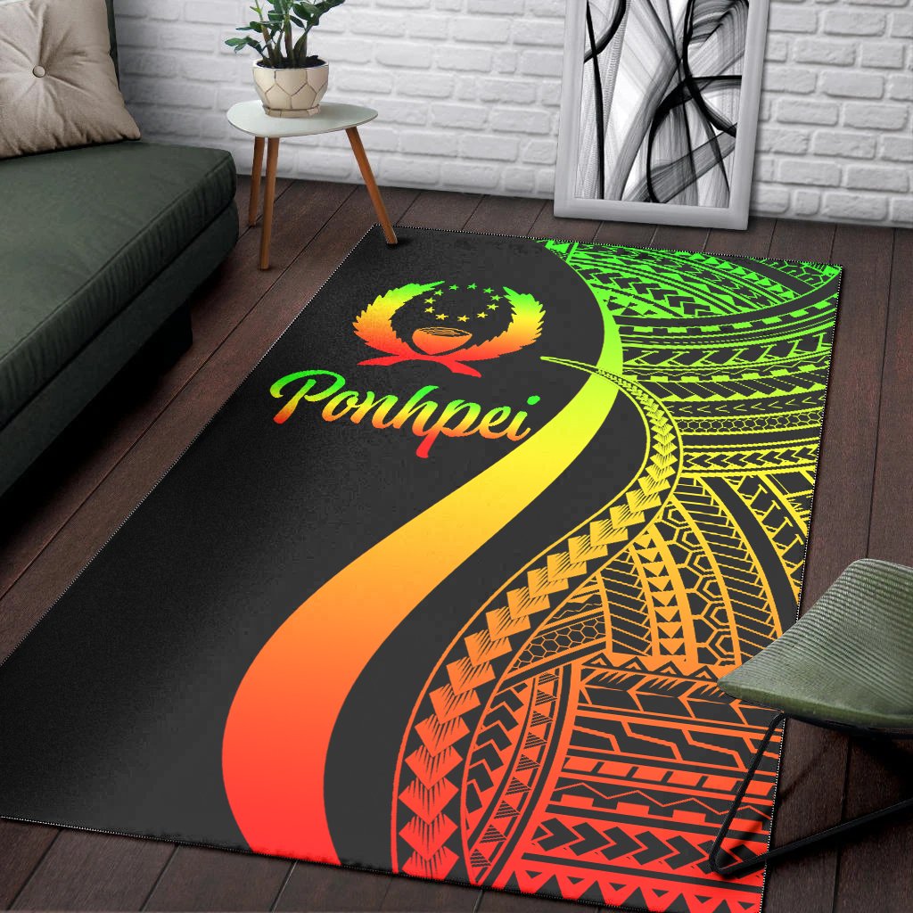 Pohnpei Area Rug - Reggae Polynesian Tentacle Tribal Pattern