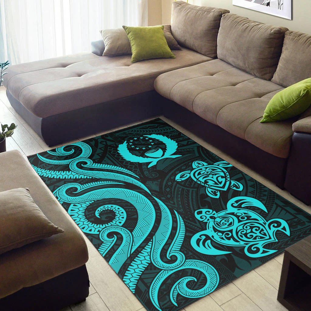 Pohnpei Area Rug - Turquoise Tentacle Turtle