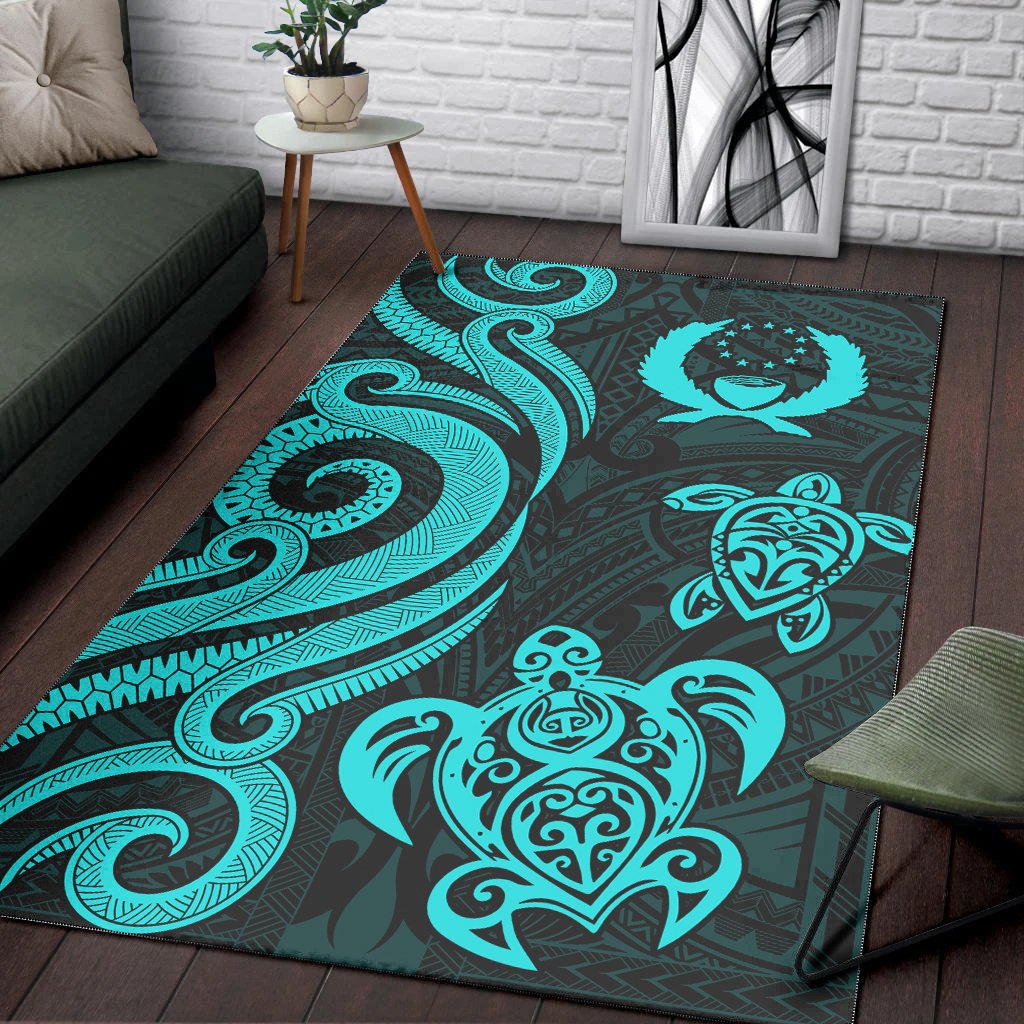 Pohnpei Area Rug - Turquoise Tentacle Turtle