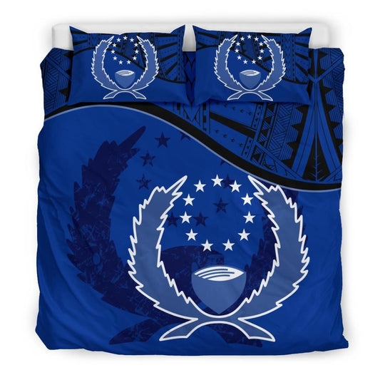 Pohnpei Duvet Cover Set - Pohnpei Flag Dark Blue
