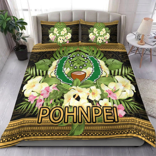 Pohnpei Bedding Set - Polynesian Gold Patterns Collection