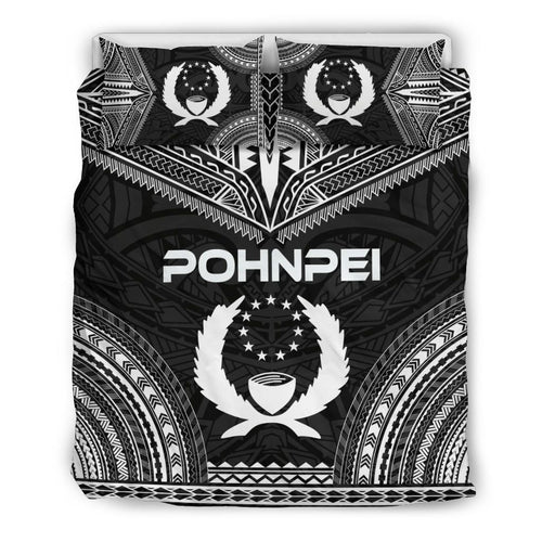 Pohnpei Polynesian Chief Duvet Cover Set - Black Version