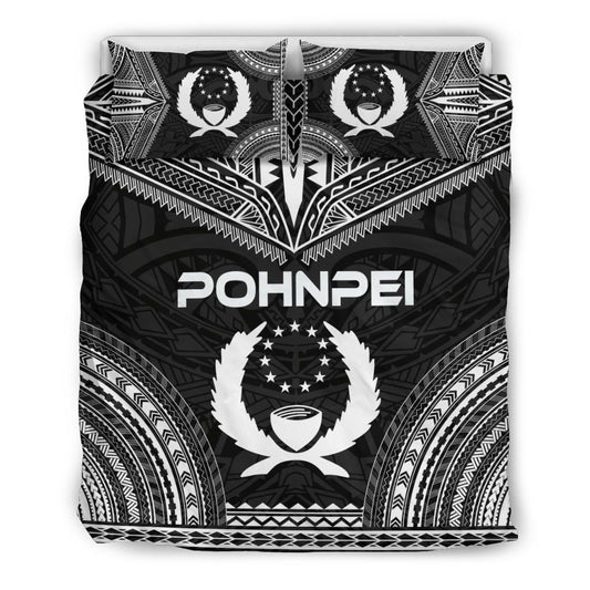 Pohnpei Polynesian Chief Duvet Cover Set - Black Version