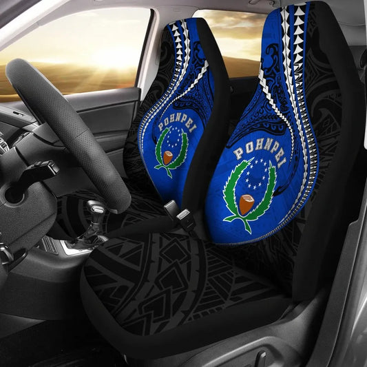Pohnpei Car Seat Cover Kanaloa Tatau (Black)