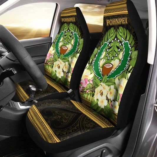 Pohnpei Car Seat Cover - Polynesian Gold Patterns Collection