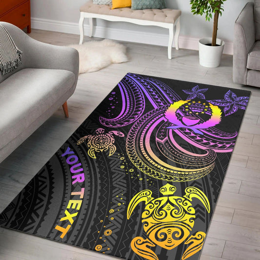 Pohnpei Custom Personalised Area Rug - Pink Turtle