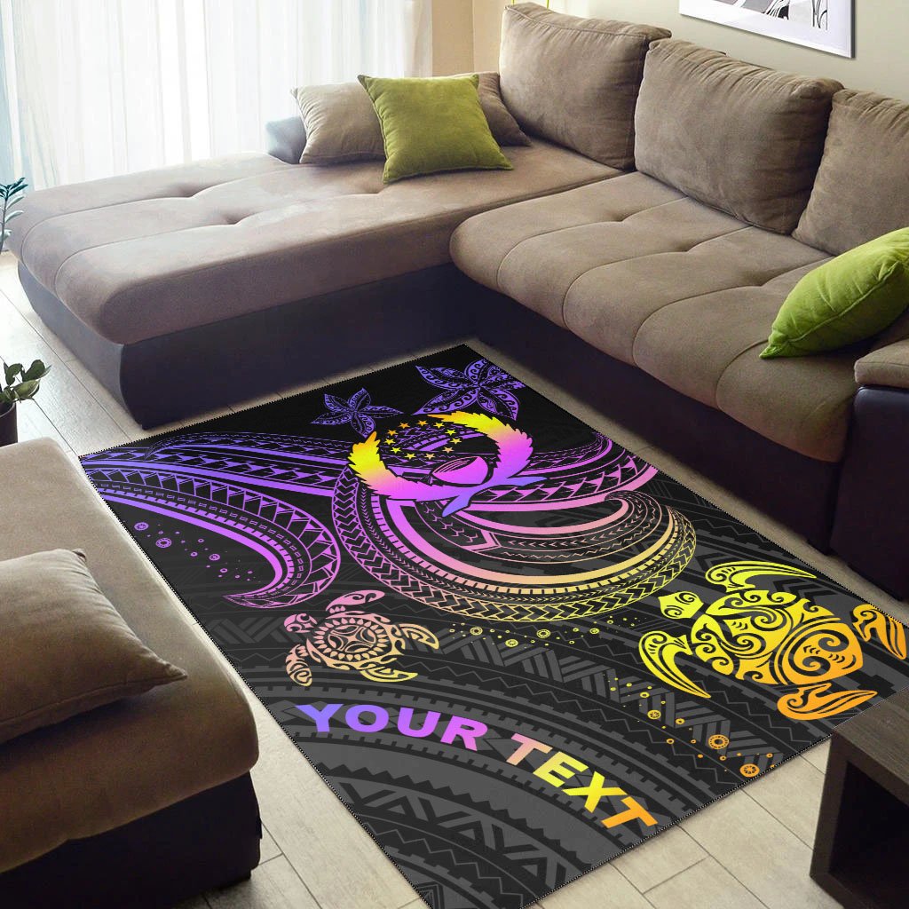 Pohnpei Custom Personalised Area Rug - Pink Turtle