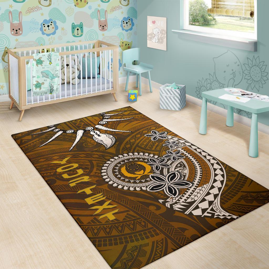 Pohnpei Custom Personalised Area Rugs - Polynesian Boar Tusk
