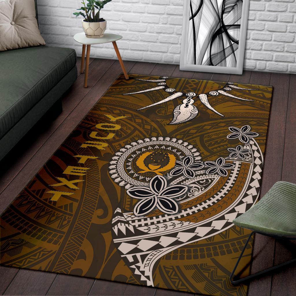 Pohnpei Custom Personalised Area Rugs - Polynesian Boar Tusk