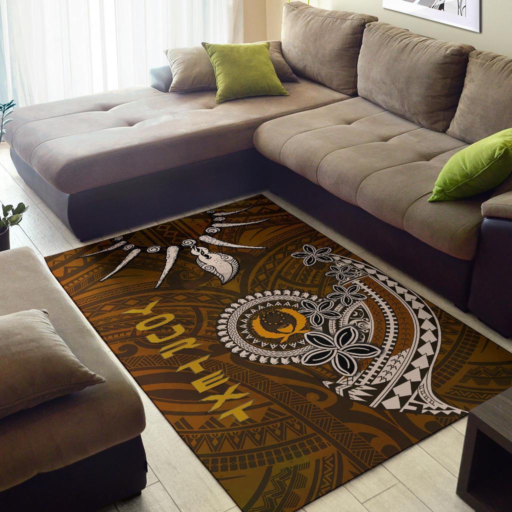 Pohnpei Custom Personalised Area Rugs - Polynesian Boar Tusk