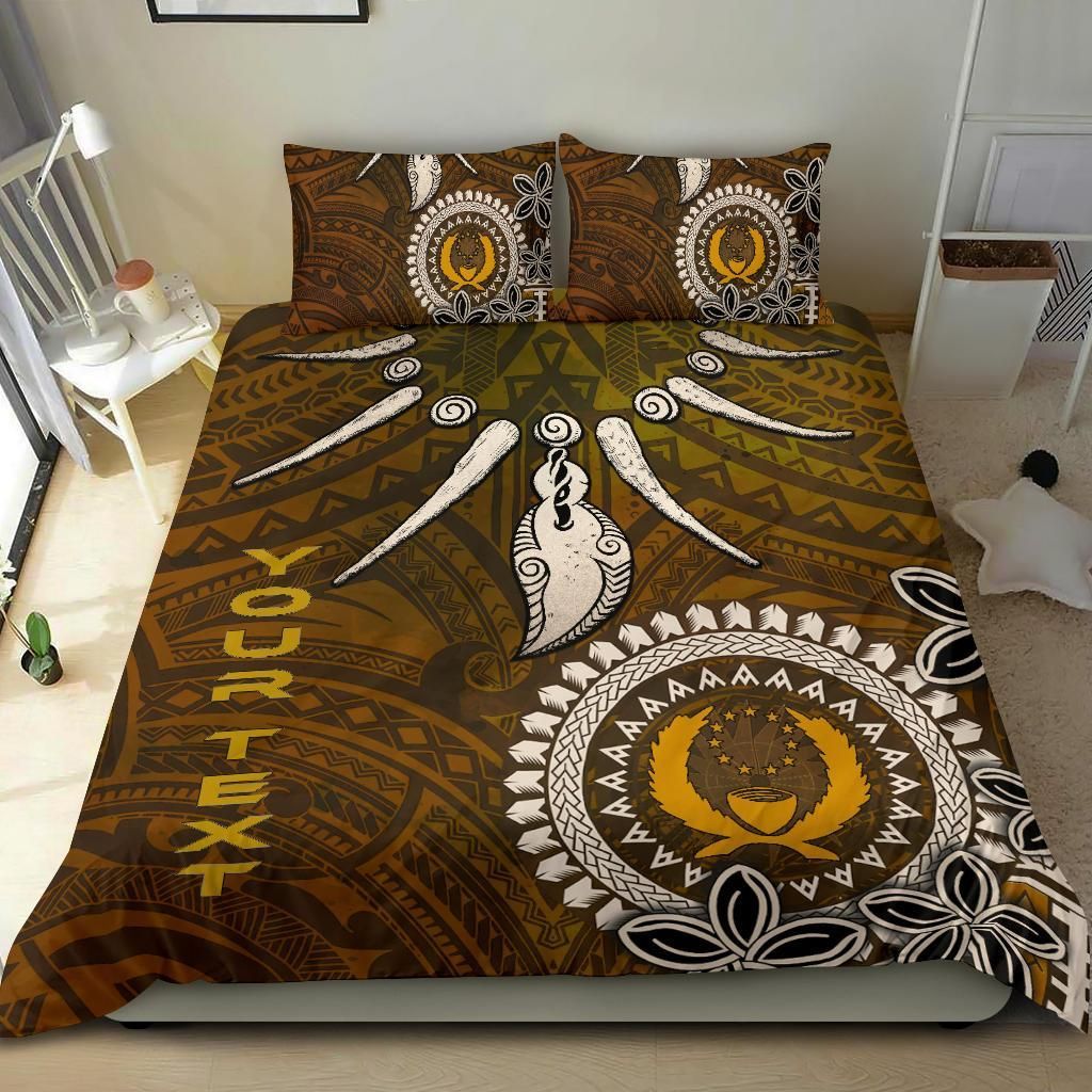 Pohnpei Custom Personalised Bedding Set - Polynesian Boar Tusk