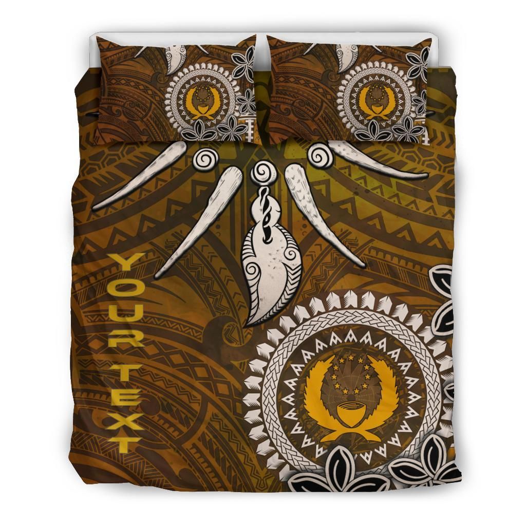 Pohnpei Custom Personalised Bedding Set - Polynesian Boar Tusk
