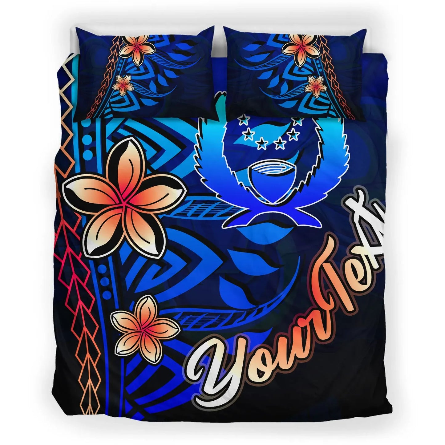 Pohnpei Custom Personalised Bedding Set - Vintage Tribal Mountain