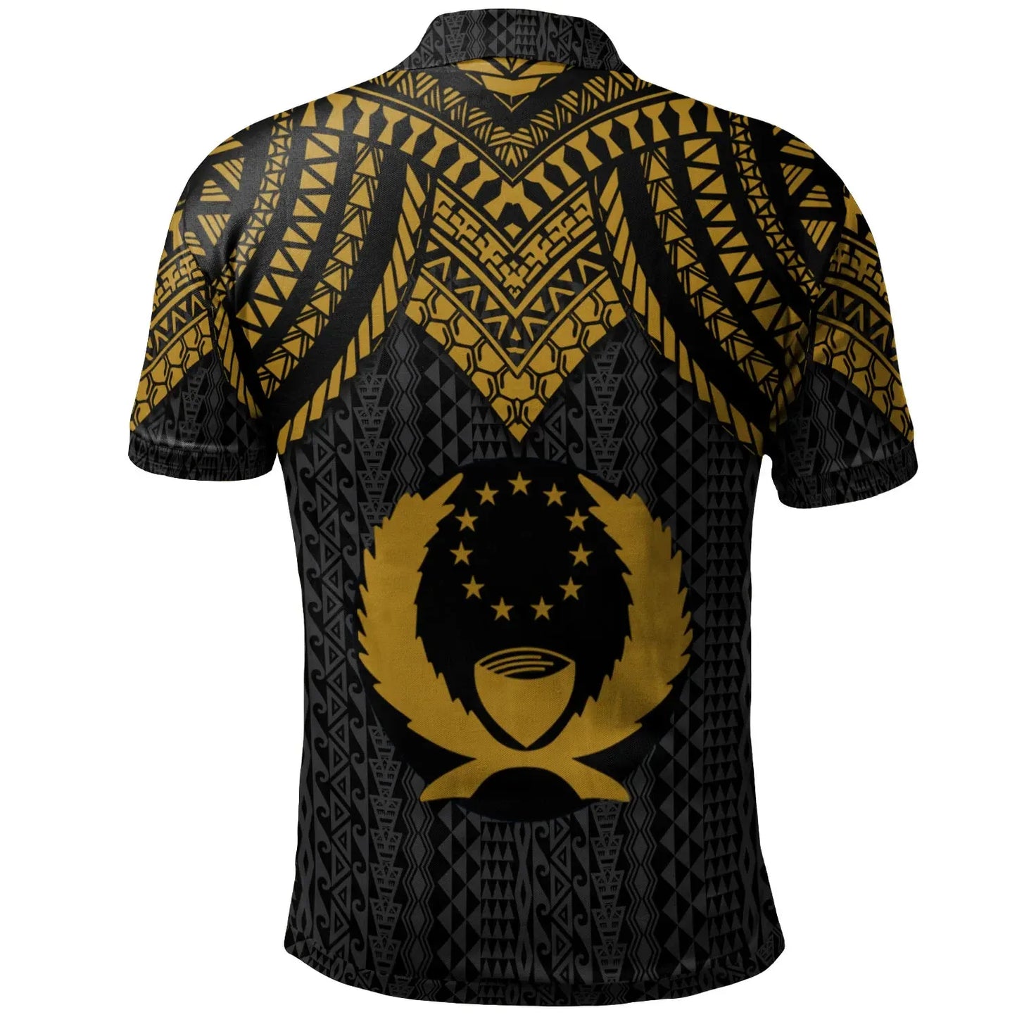 Pohnpei Custom Personalised Polo Shirt - Polynesian Armor Style Gold