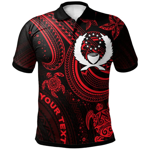 Pohnpei Custom Personalised Polo Shirt - Red Turtle