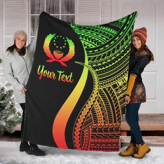 Pohnpei Custom Personalised Premium Blanket - Reggae Polynesian Tentacle Tribal Pattern