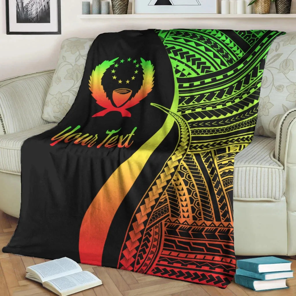Pohnpei Custom Personalised Premium Blanket - Reggae Polynesian Tentacle Tribal Pattern