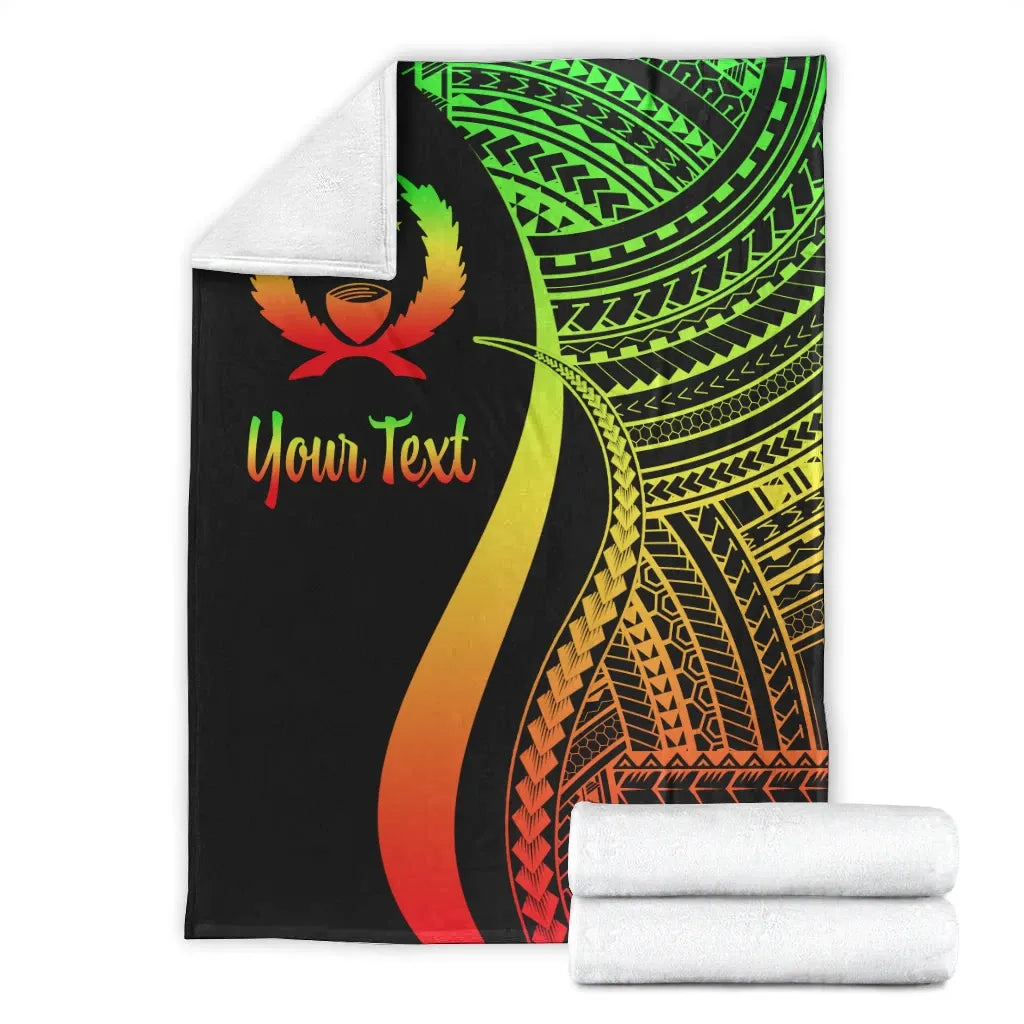 Pohnpei Custom Personalised Premium Blanket - Reggae Polynesian Tentacle Tribal Pattern