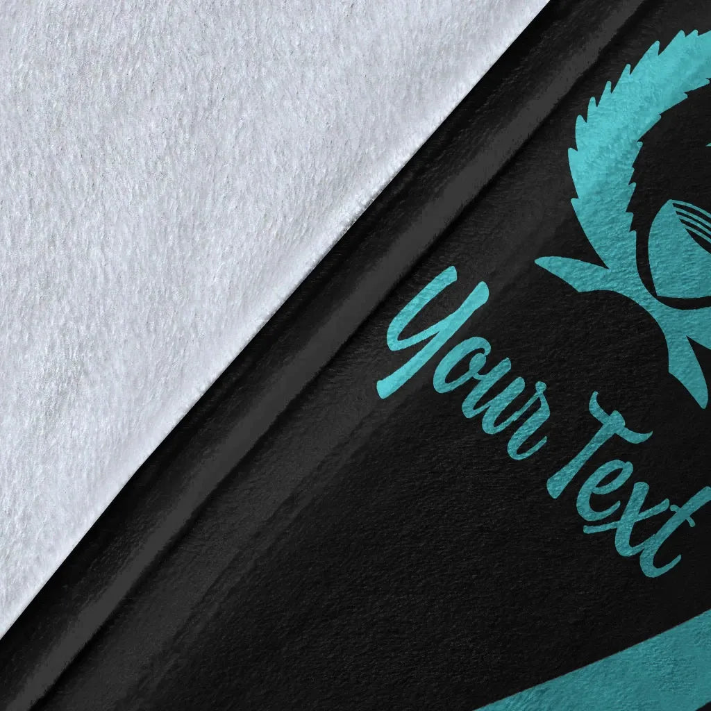 Pohnpei Custom Personalised Premium Blanket - Turquoise Polynesian Tentacle Tribal Pattern