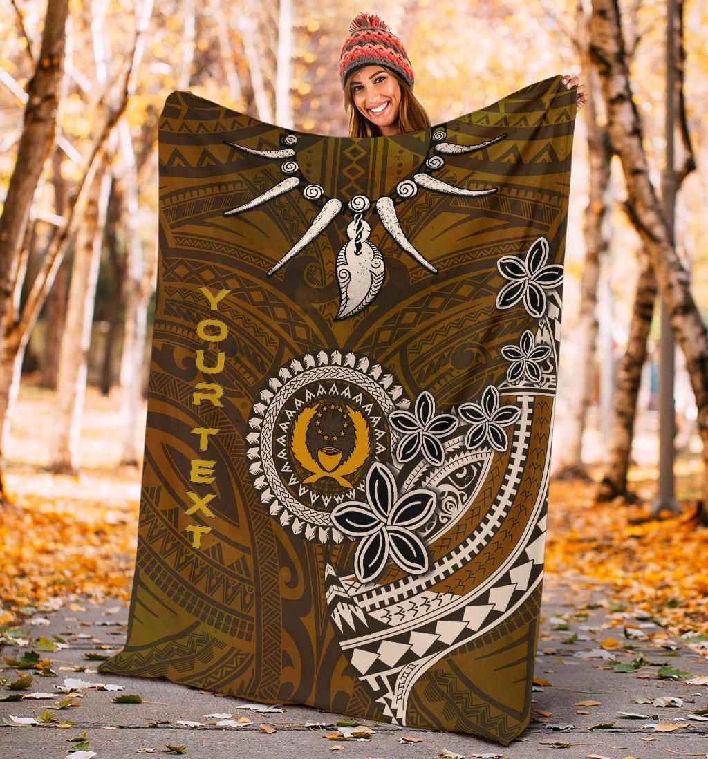 Pohnpei Custom Personalised Premium Blankets - Polynesian Boar Tusk