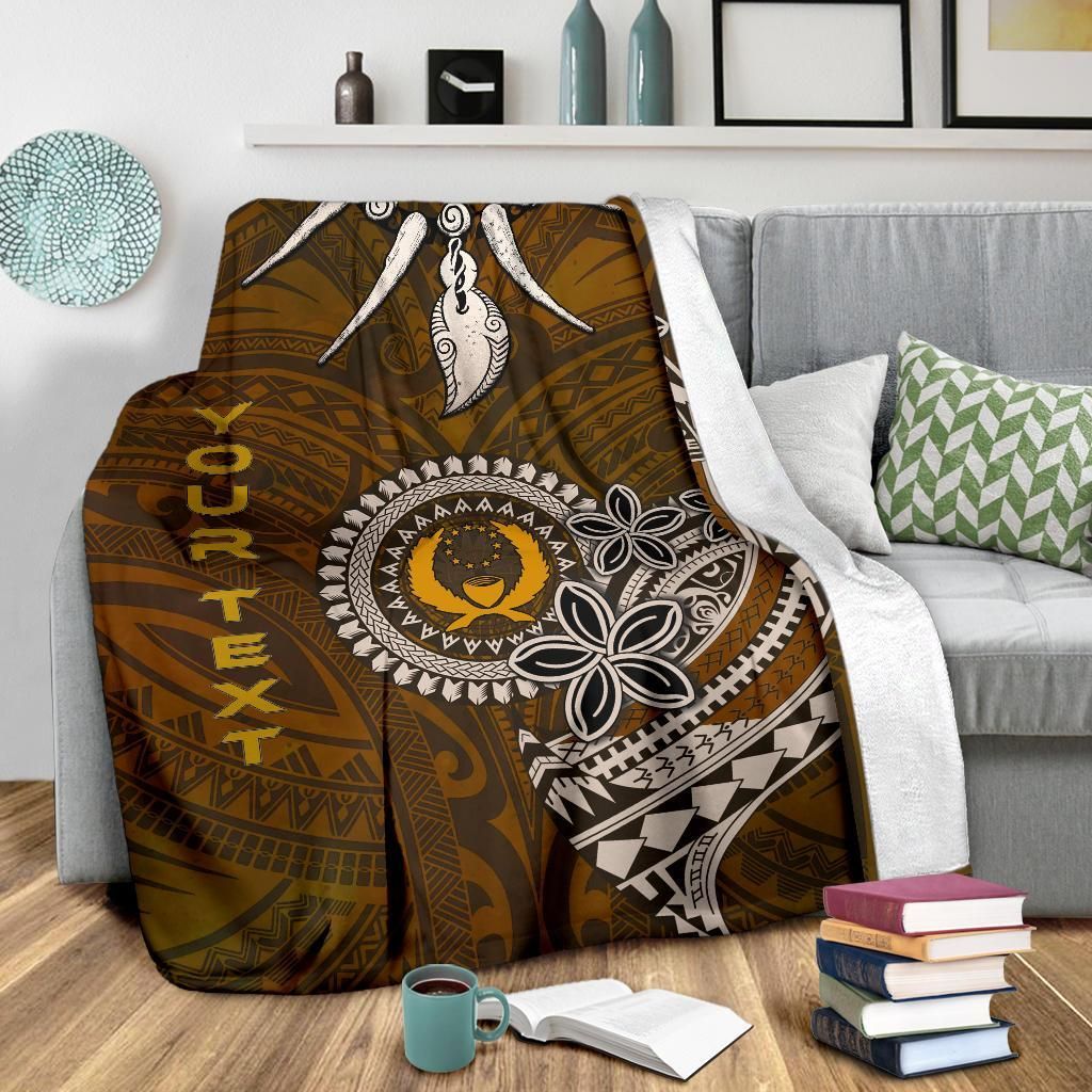 Pohnpei Custom Personalised Premium Blankets - Polynesian Boar Tusk