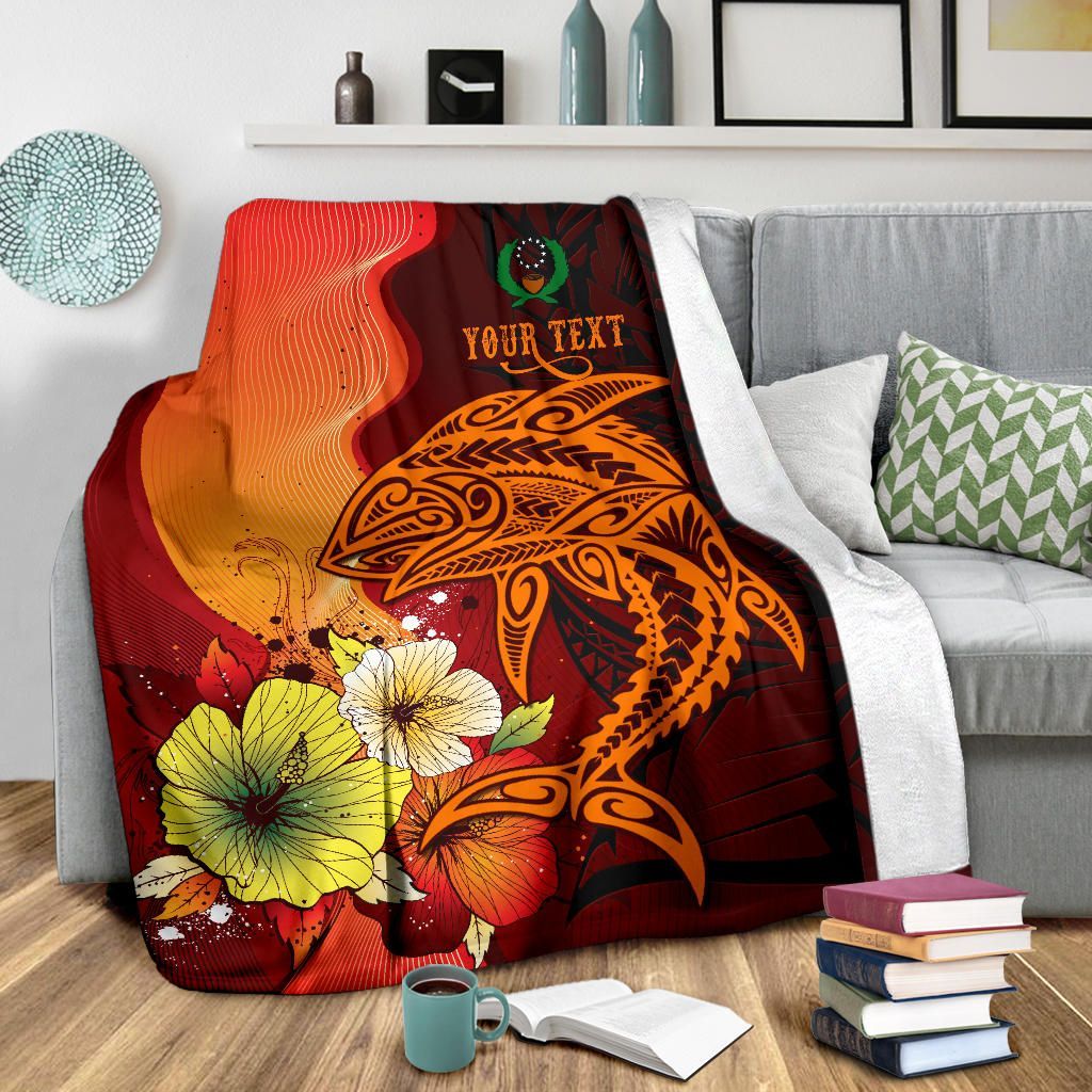 Pohnpei Custom Personalised Premium Blankets - Tribal Tuna Fish