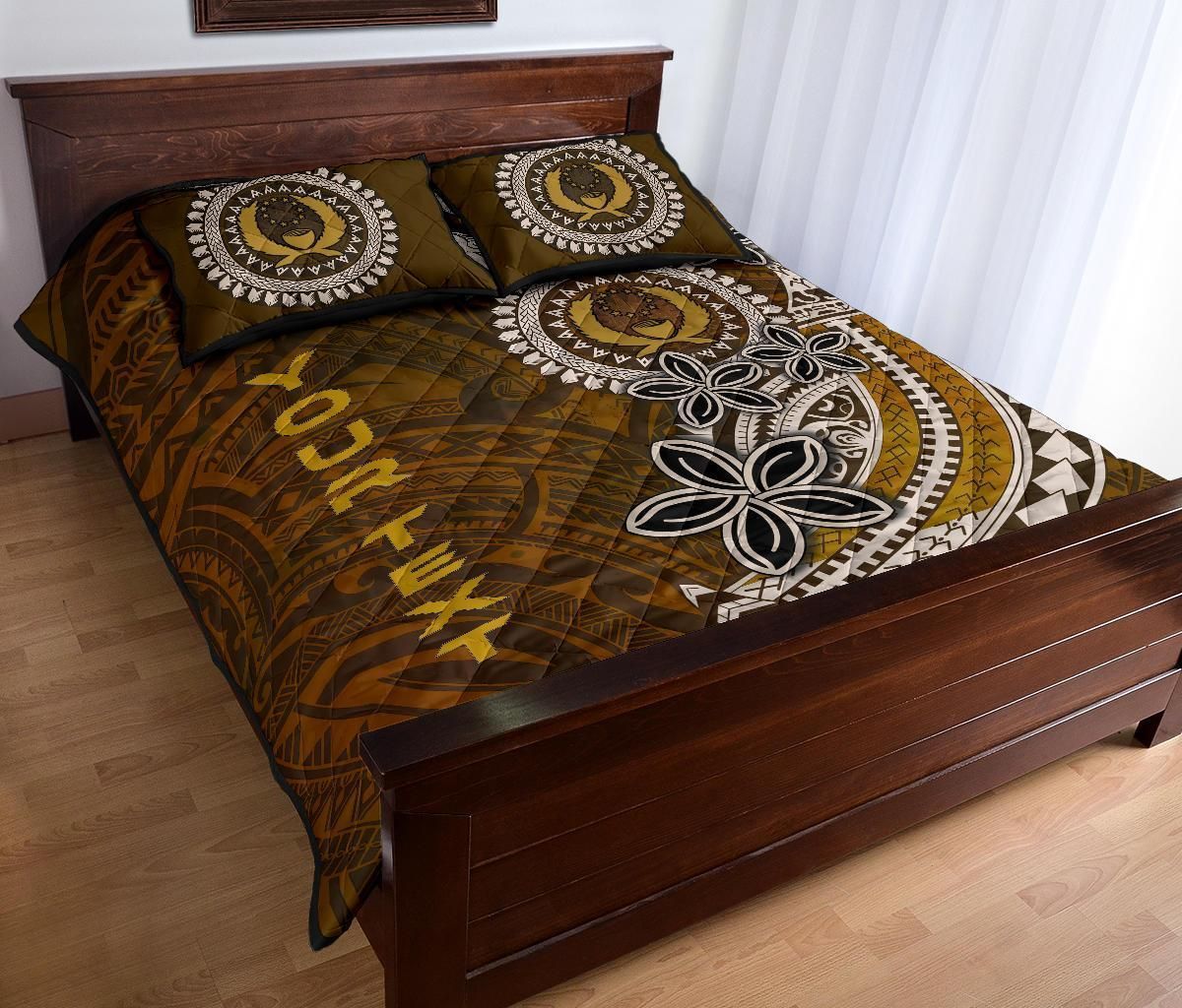Pohnpei Custom Personalised Quilt Bed Sets - Polynesian Boar Tusk