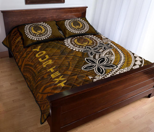 Pohnpei Custom Personalised Quilt Bed Sets - Polynesian Boar Tusk