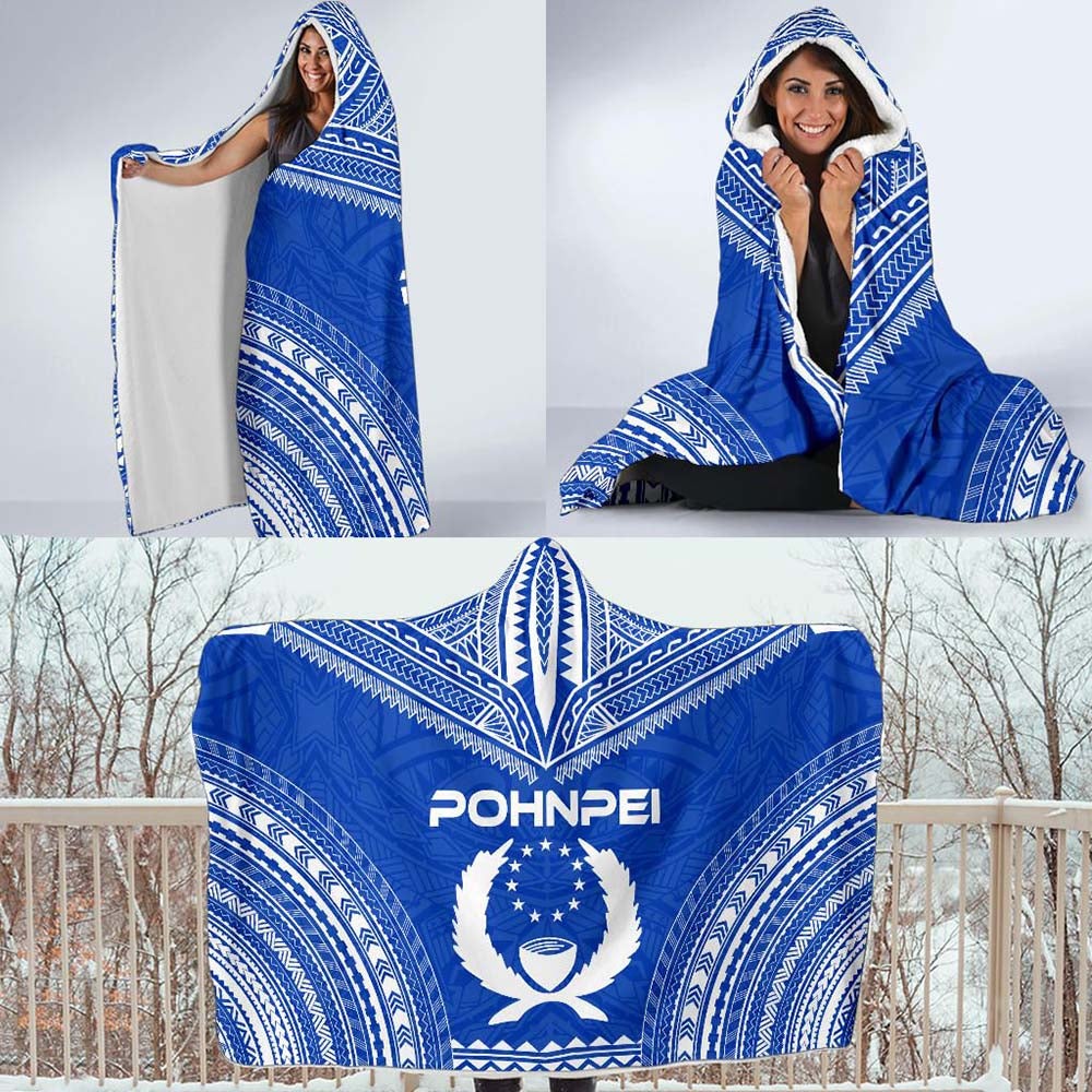 Pohnpei Flag Polynesian Chief Hooded Blanket