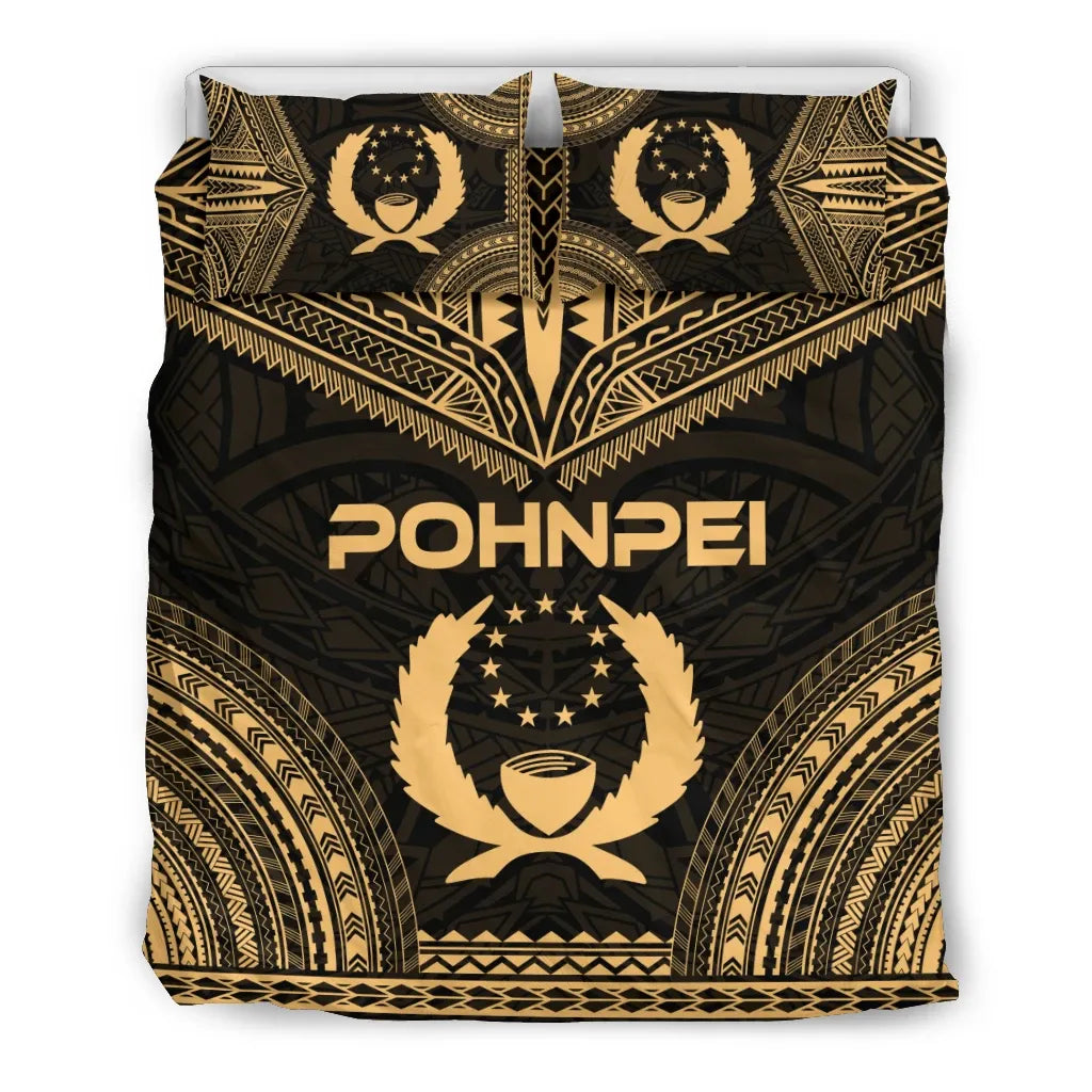 Pohnpei Polynesian Chief Duvet Cover Set - Gold Version