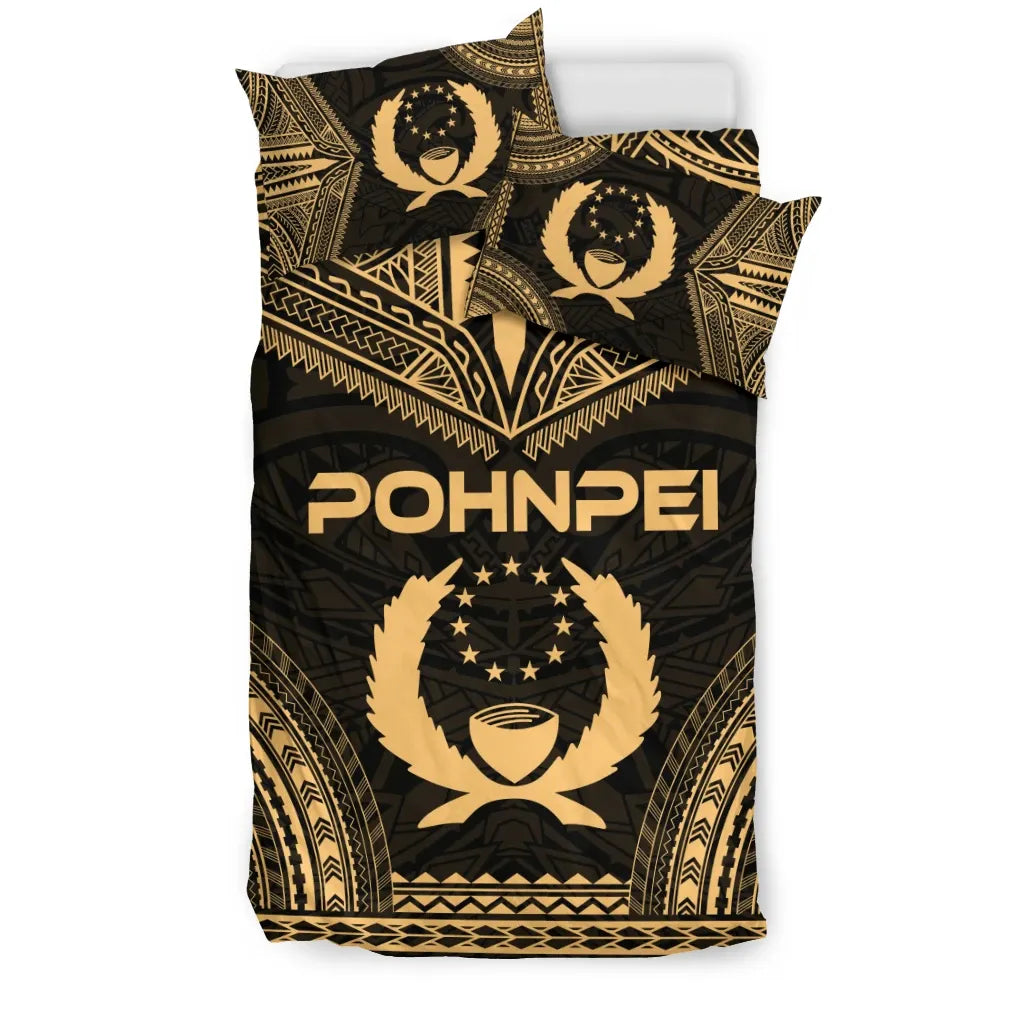 Pohnpei Polynesian Chief Duvet Cover Set - Gold Version