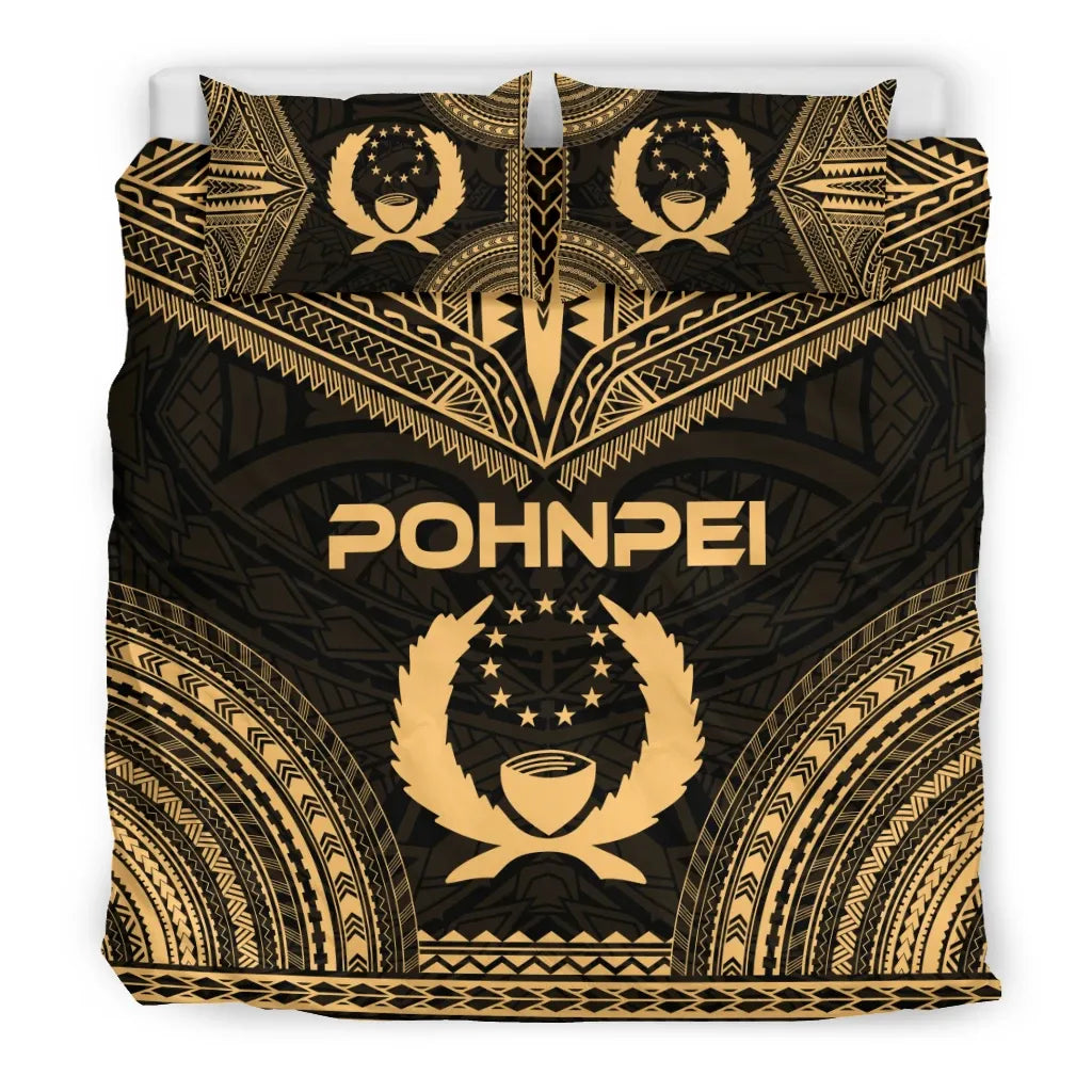 Pohnpei Polynesian Chief Duvet Cover Set - Gold Version