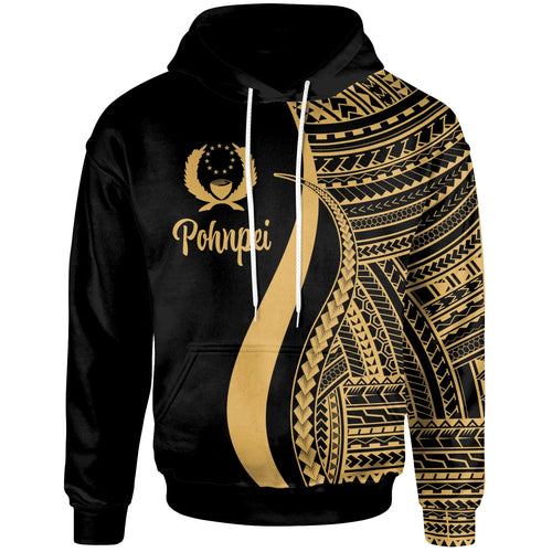 Pohnpei Hoodie Gold - Tentacle Tribal Pattern