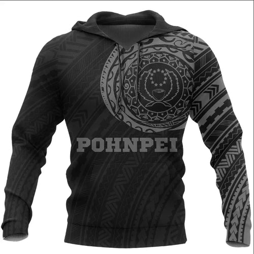 Pohnpei Hoodie - Pohnpei Flag Polynesian Tattoo Style Special