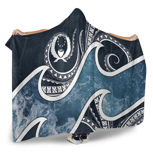 Pohnpei Islands Polynesian Hooded Blanket - Ocean Style