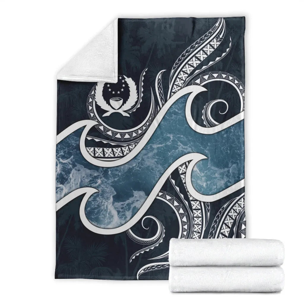 Pohnpei Islands Polynesian Premium Blanket - Ocean Style