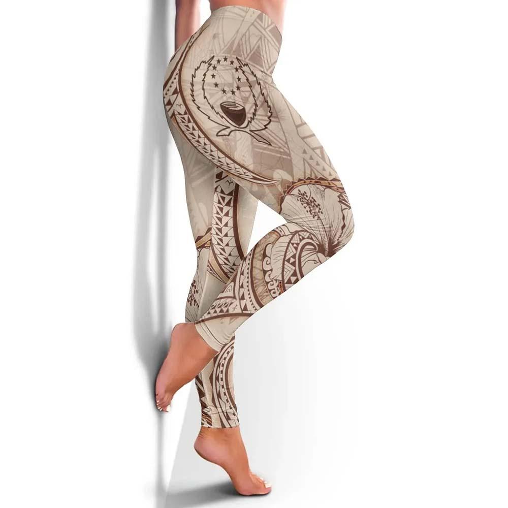 Pohnpei Legging - Hibiscus Flowers Vintage Style
