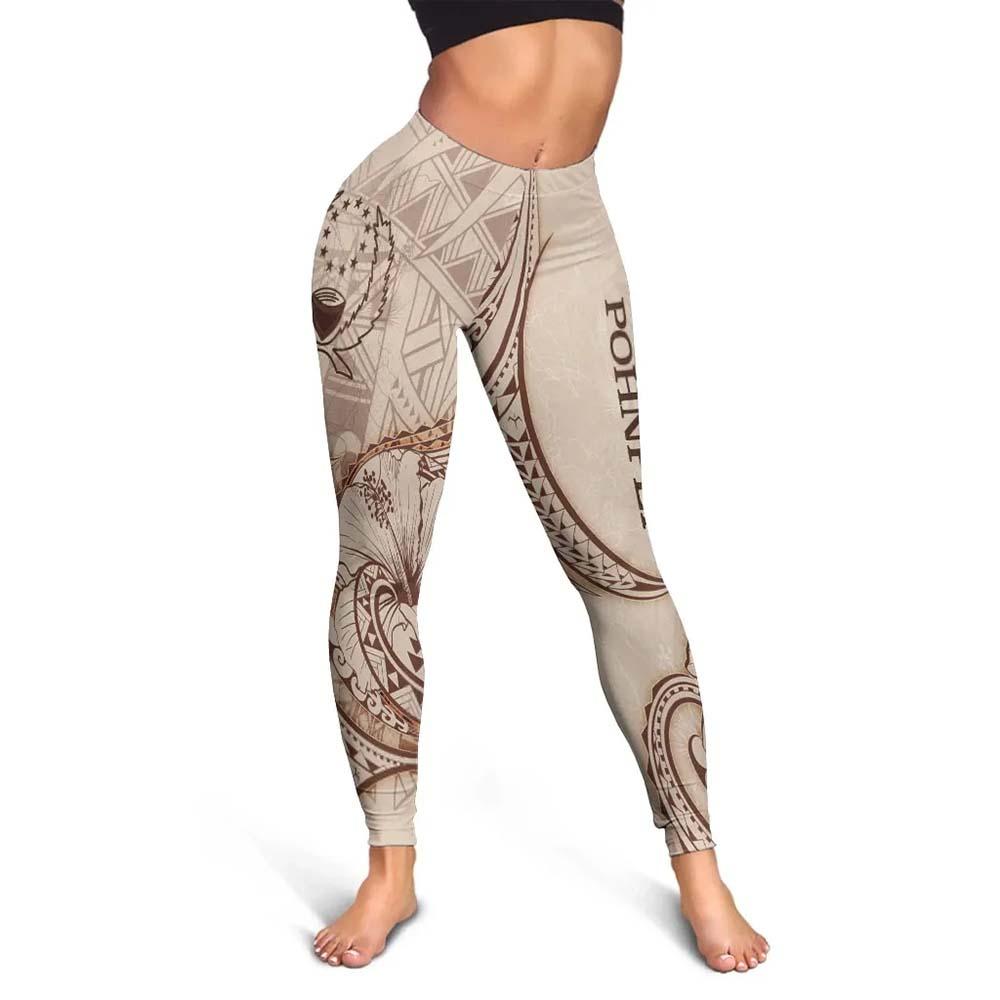 Pohnpei Legging - Hibiscus Flowers Vintage Style