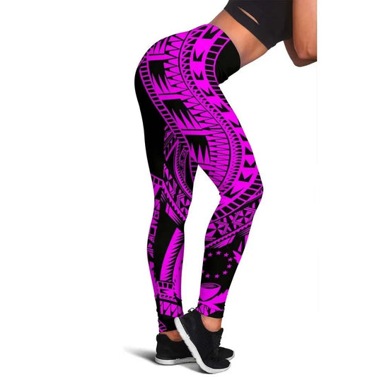 Pohnpei Legging Polynesian Pattern Pink