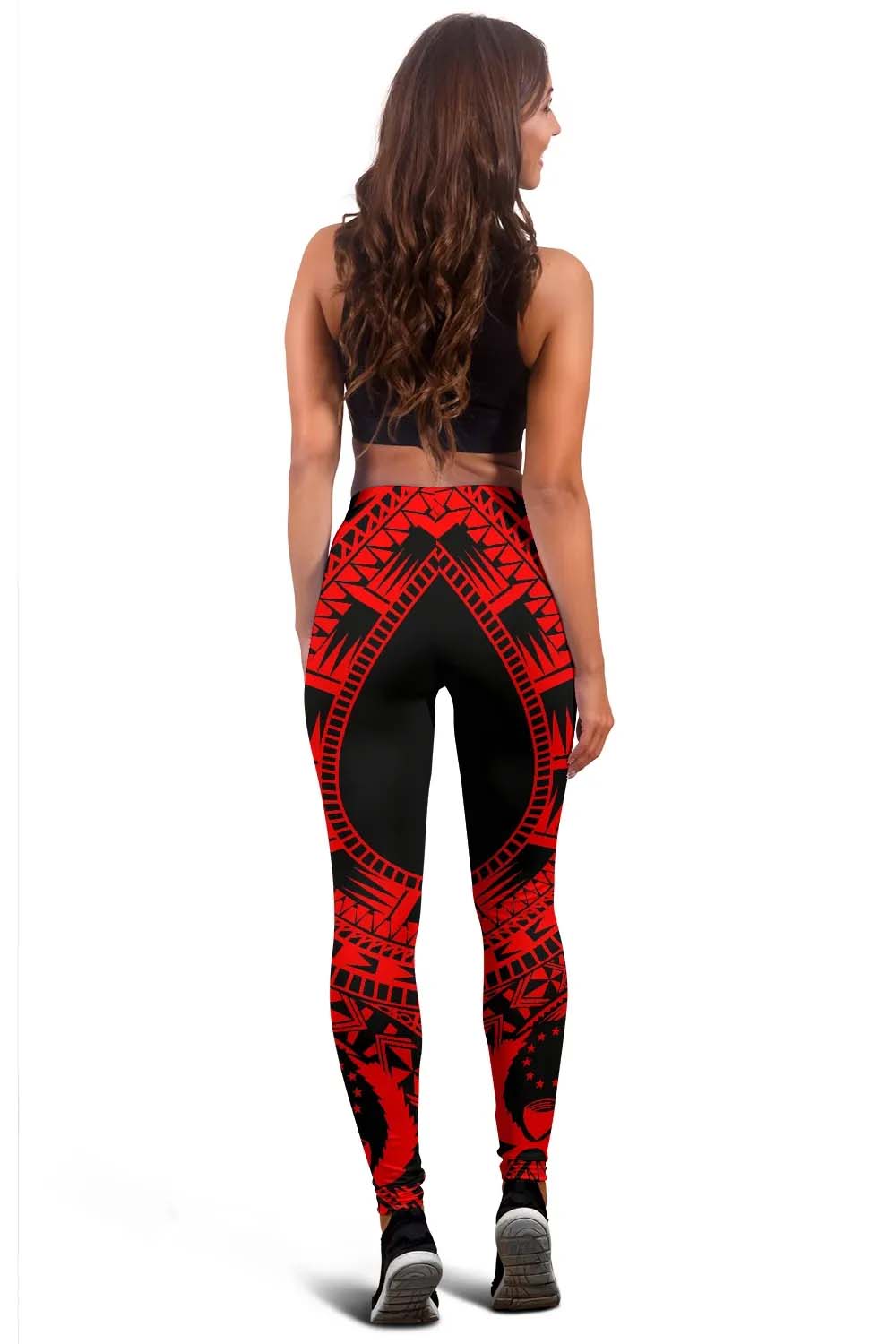 Pohnpei Legging Polynesian Pattern Red