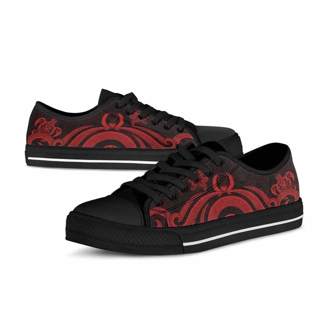 Pohnpei Low Top Canvas Shoes - Red Tentacle Turtle