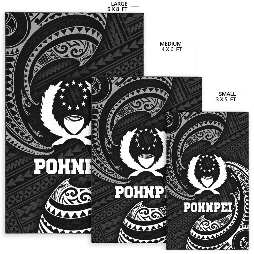 Pohnpei Micronesia Area Rug - White Tribal Wave