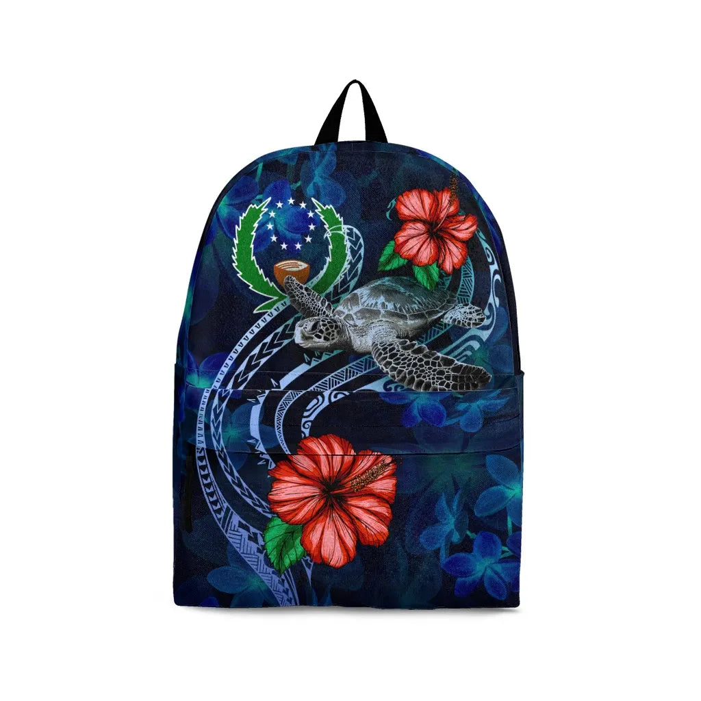 Pohnpei Micronesia Backpack - Blue Turtle Hibiscus